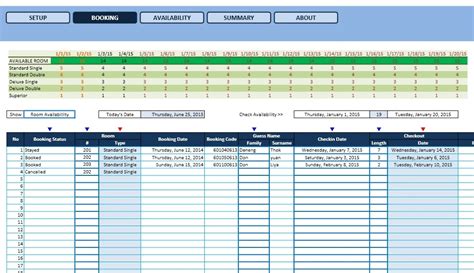 Hotel Room Booking Format In Excel Free Download Laskoom
