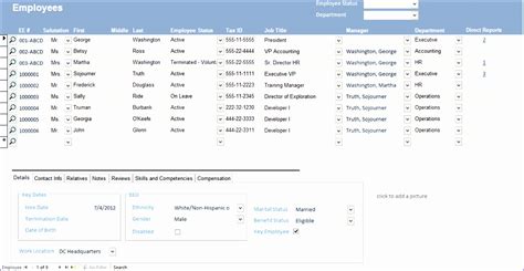 Free Employee Database Template In Excel Excel