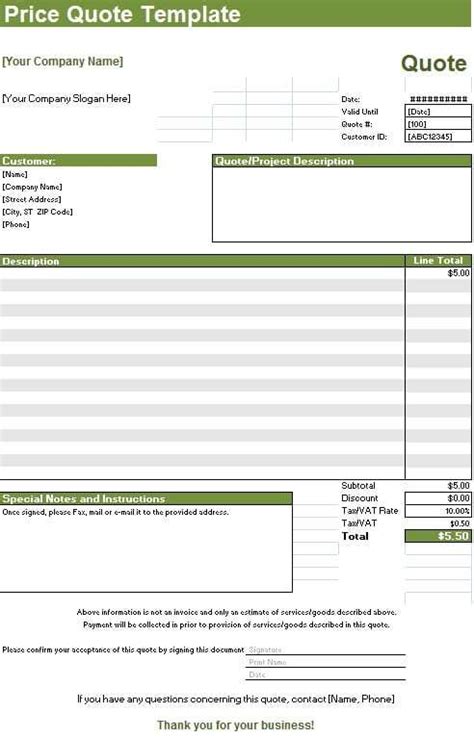 Quotation Templates Quote Templates