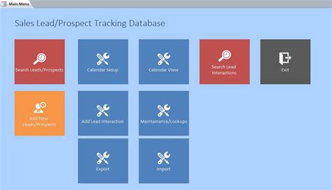Microsoft Access Sales Lead Prospect Tracking Database