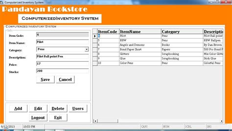 Computerized Inventory System Using MS Access Free