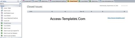 Access Issues Tracking Templates For MS Access And