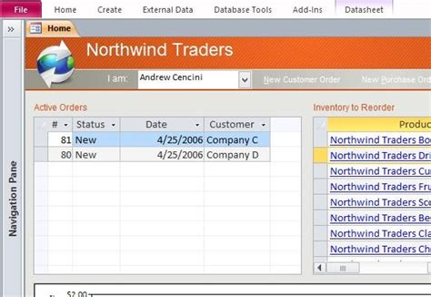 Desktop Northwind Sample Access Database Template