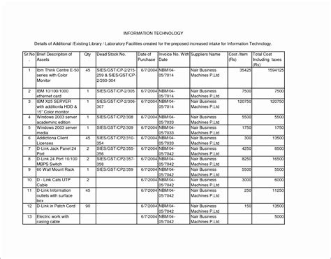 Fixed Asset Register Excel Template Excel Templates
