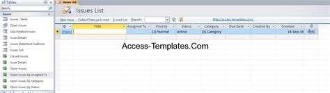 Access Issues Tracking Templates For MS Access And