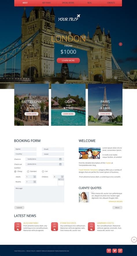 Travel Agency Free Website Template Free Templates Online