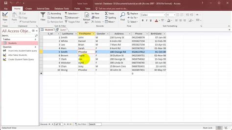 SQL With Microsoft Access Lesson Select Query