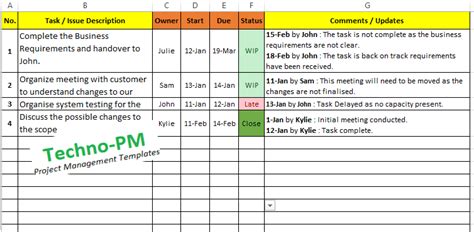 Excel Task Tracker Template Downloads Samples