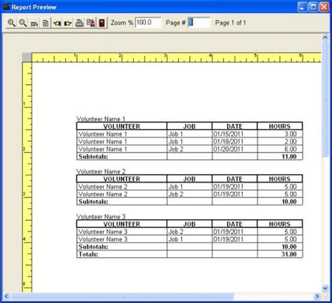 Free Volunteer Track Hours Database Template For Organizer
