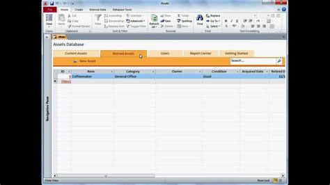In Access Use The Assets Web Database Template YouTube