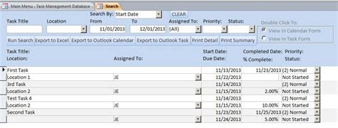 Enhanced Task Management Database Template Task Tracking