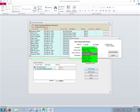 HOA Property Management Database Software System For