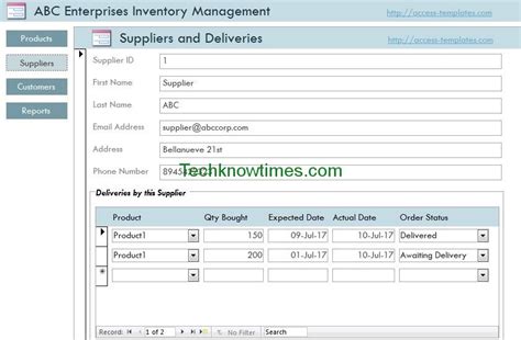 Access Database Templates For Inventory Management And